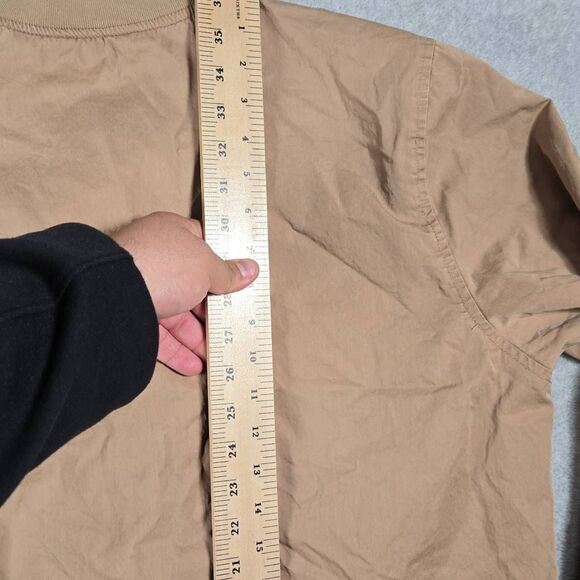 Marine Layer Rossland Dry Wax Bomber Jacket Tan Full Zip Medium - Picture 9 of 11